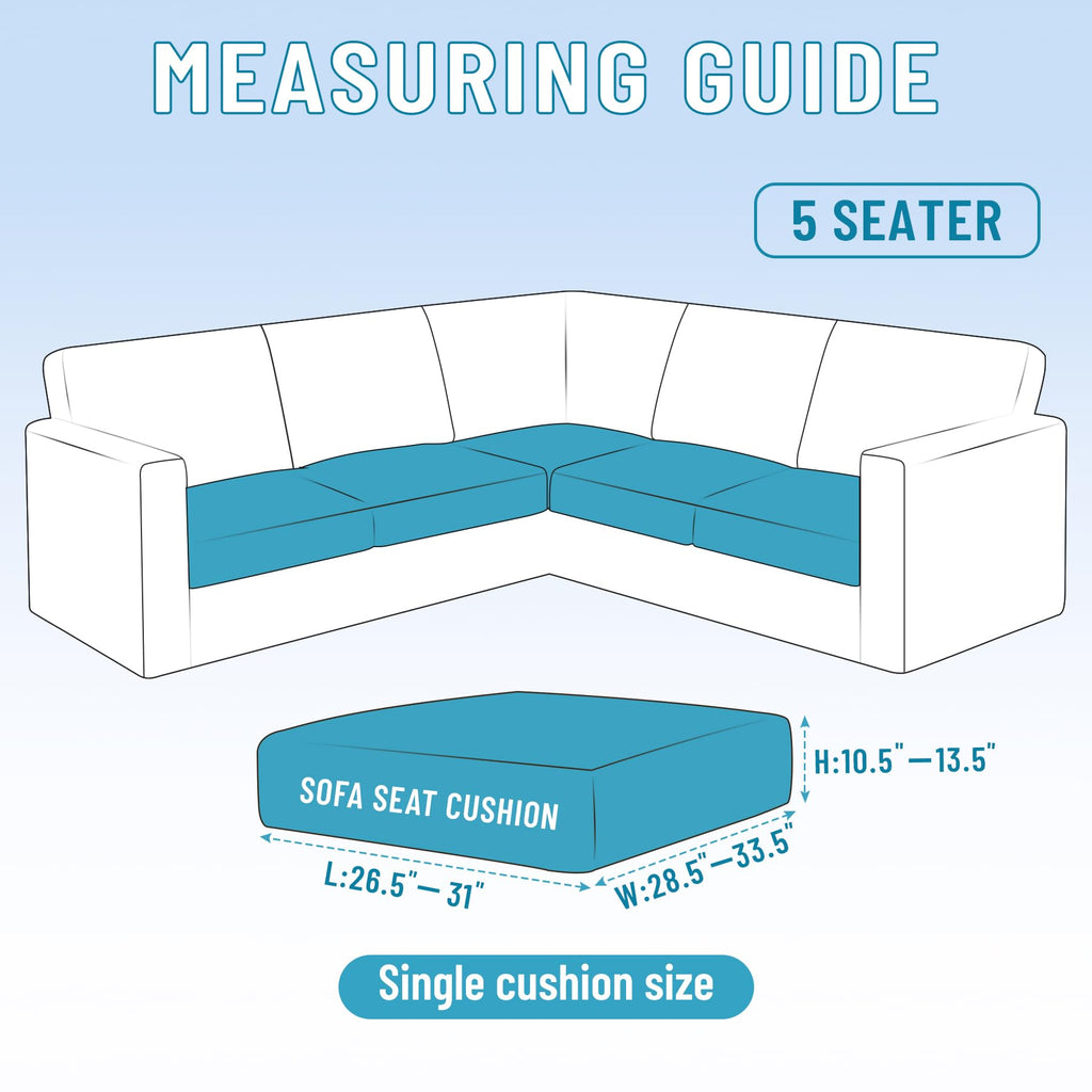 Waterproof Sectional Couch Cushion Covers Stretch Corner Sofa Cushion Covers Jacquard L Shaped Slipcover Washable 5