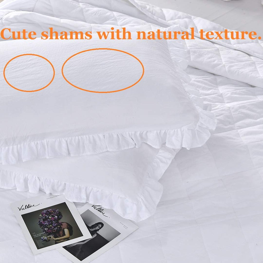 Ruffle Skirt Bedspread French Country Bedspread White 3 Piece Set