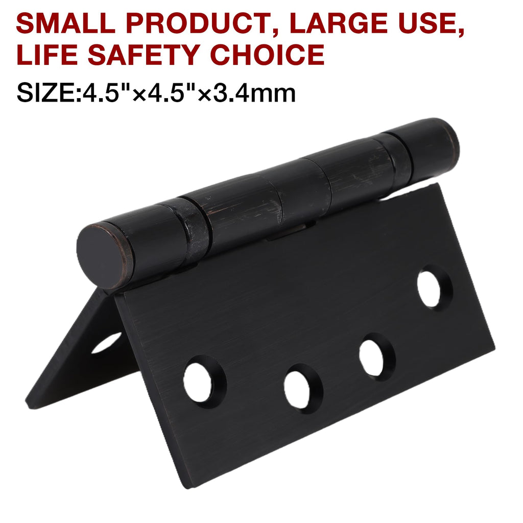 Heavy Duty Door Hinges Oil Rubbed Bronze 4.5 Inch Square 2 Pack