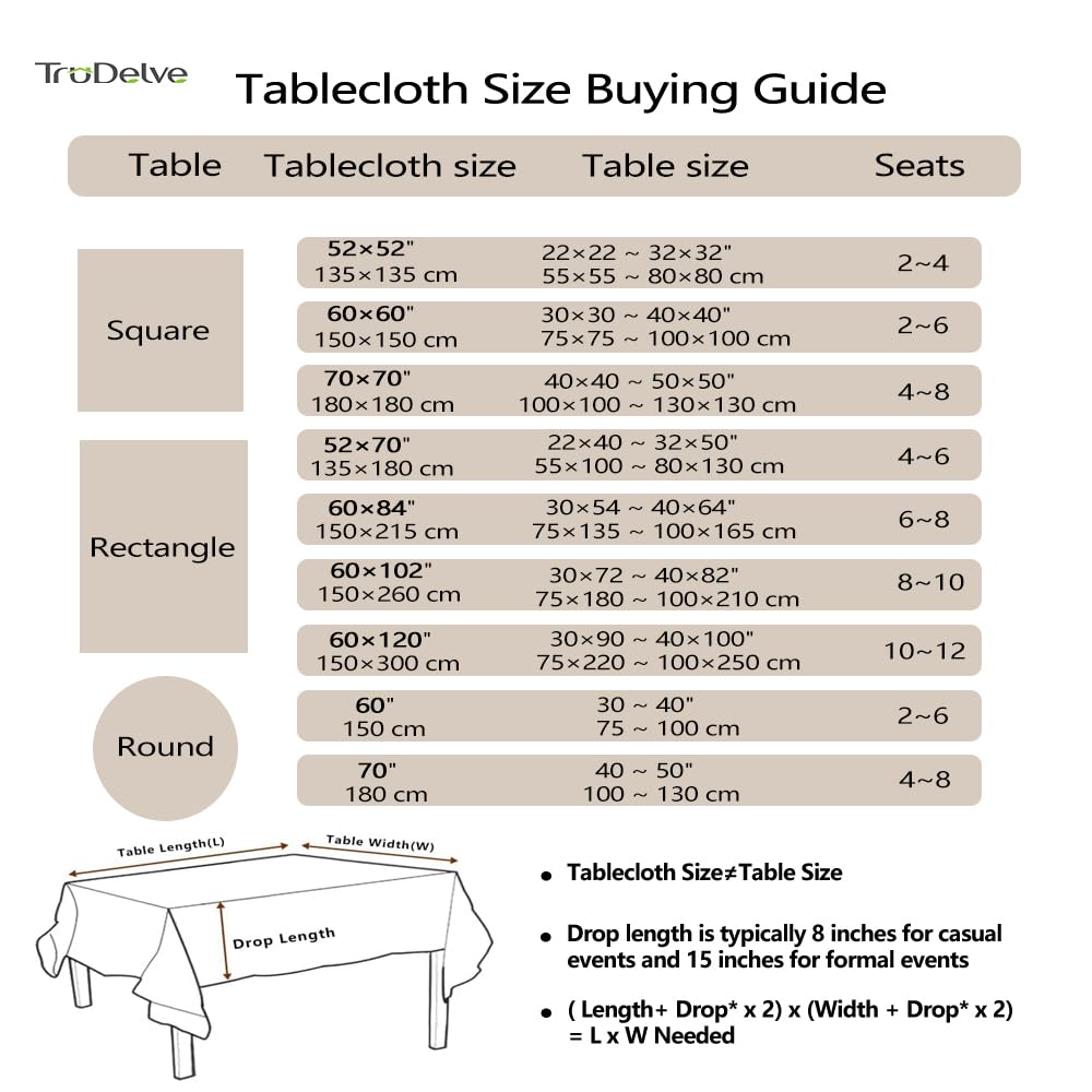 Extra Long Tablecloth 120 Inch Cloth Tablecloths Table Cover for 8 Foot Tables Farmhouse Washable