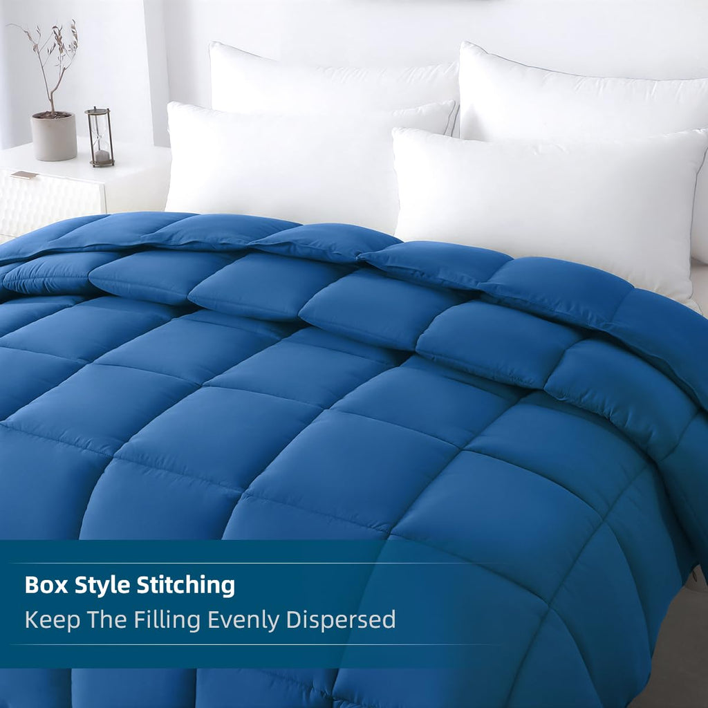 Soft Oversize Plus Comforter 120"x128", Extra Large Lightweight Quilted Down Alternative Comforter Duvet