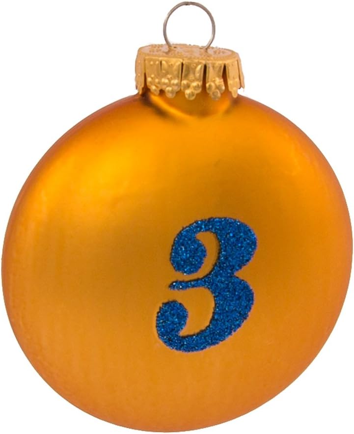 Days of Christmas Glass Ornament (), 65mm - Set of 12