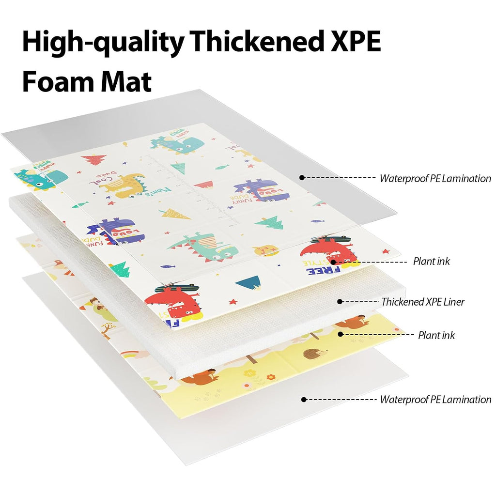 Baby Play Mat, 74 x 50 Inch Play Mat Perfect for Use Baby Playpen, Foldable Baby Foam Playmat for Floor, Portable