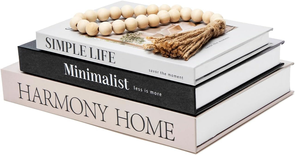 Beautiful Coffee Table Books, Neutral Fashion Decorative Books Bookshelf, Modern Room Decor Aesthetic, Fake Faux Book