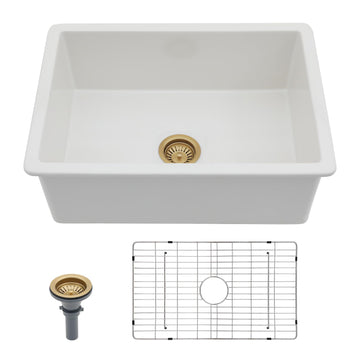 27 Inch Undermount White Kitchen Sink