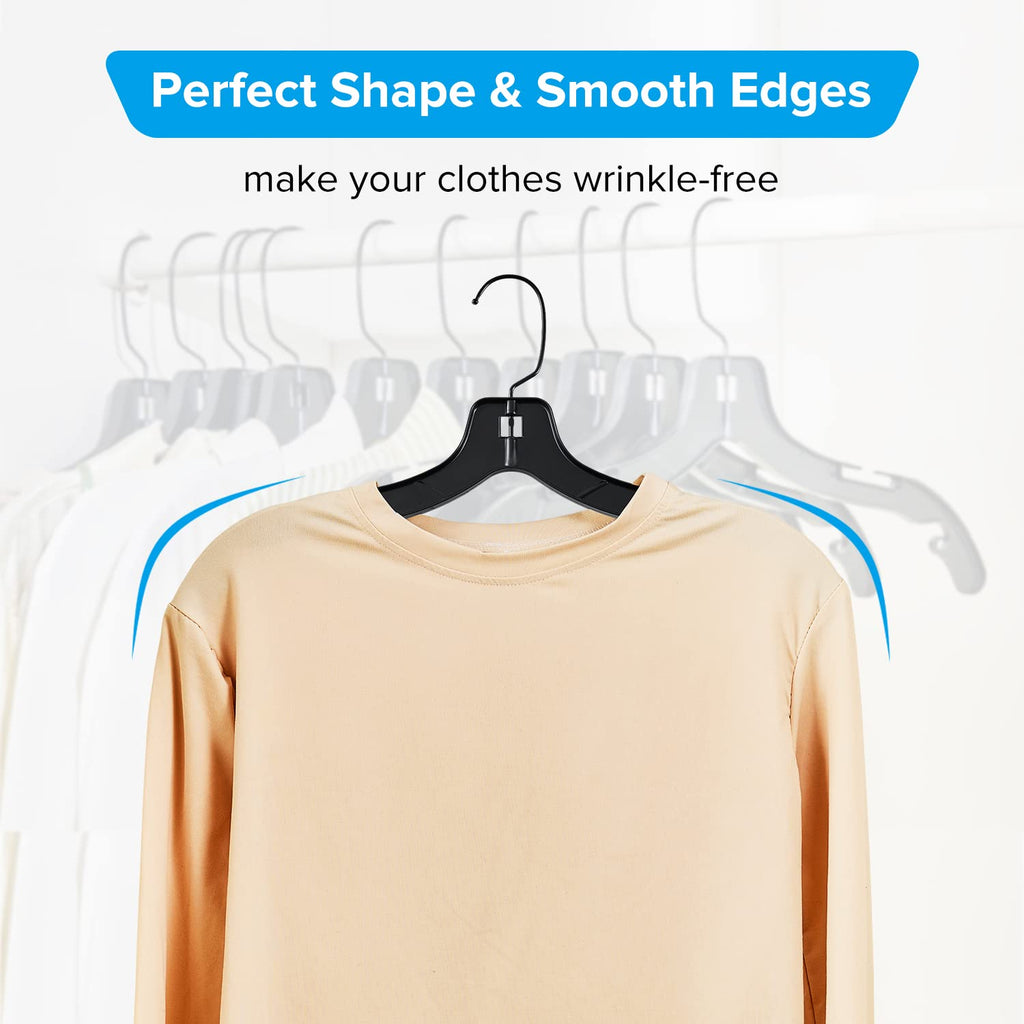 Plastic Hangers with 360 Swivel Metal Hook, Heavy Duty Clothes Hangers, Durable Closet Hangers for Shirt, Coat and