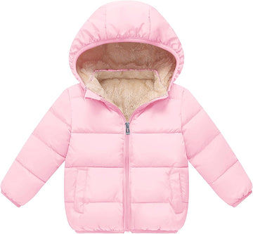 Baby Boys Thicken Winter Coat Toddler Girls Fleece Warm Hooded Jacket Clothes