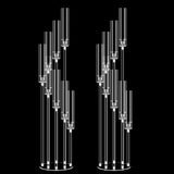 2 Set of 8 Arms Acrylic Candelabra Centerpieces,49.2'' Tall Clear Candlesticks Holder with Acrylic Shade for