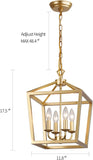 Gold Lantern Chandelier Hanging Pendant Light Fixture 4-Lights for Kitchen Island Dining Room Hallway Entryway Foyer UL Listed A128-B0B8HNKHZN