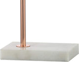 22.25" Copper Modern Glam Metal and Marble Table Lamp