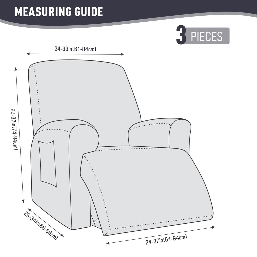 Recliner Chair Covers, Stretch Reclining Cover, Dark Gray