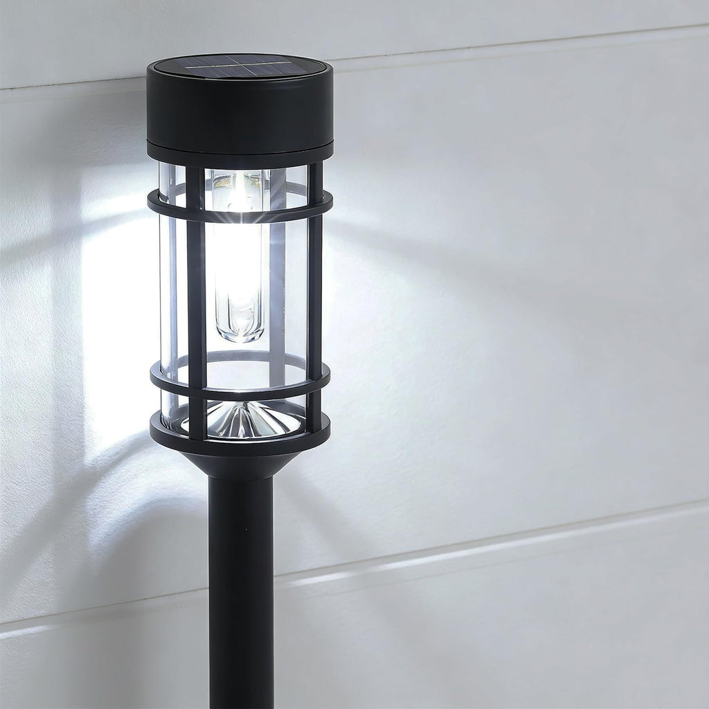 Solar Pathway Lights Outdoor, 8 Pack Metal Glass Solar Lights Outdoor Waterproof Auto On/Off Landscape Path Lighting