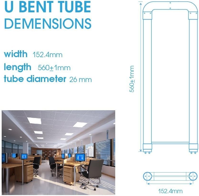 3500K Soft Warm Light,10 Pack LED U Shaped Tube Bulb,18W(40W Equivalent),2200LM Super Bright, Dual-End Powered