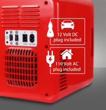 Mini Fridge, 6-Can Portable AC/DC Thermoelectric Cooler & Warmer, Compact Dorm Fridge for Skincare, Office Desk, Car
