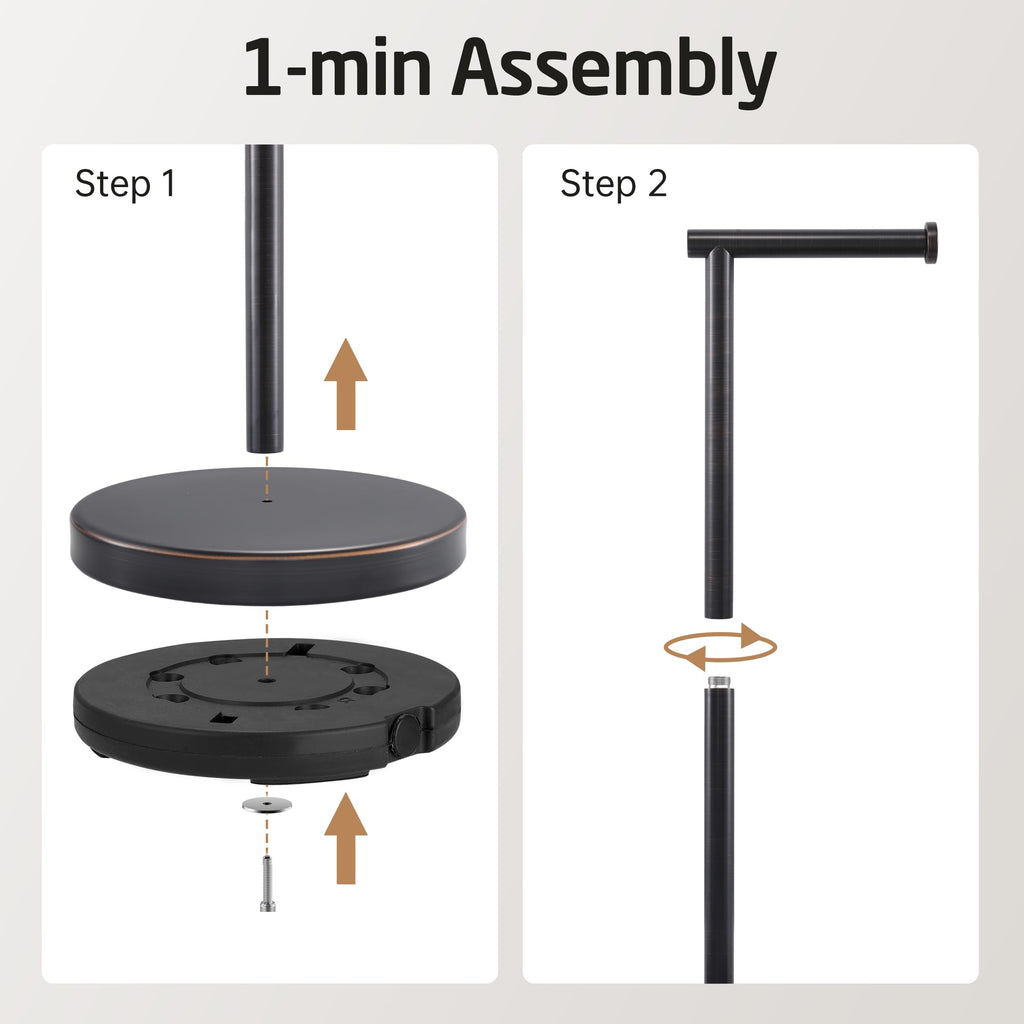 Oil Rubbed Bronze Toilet Paper Holder Stand with Heavy Base