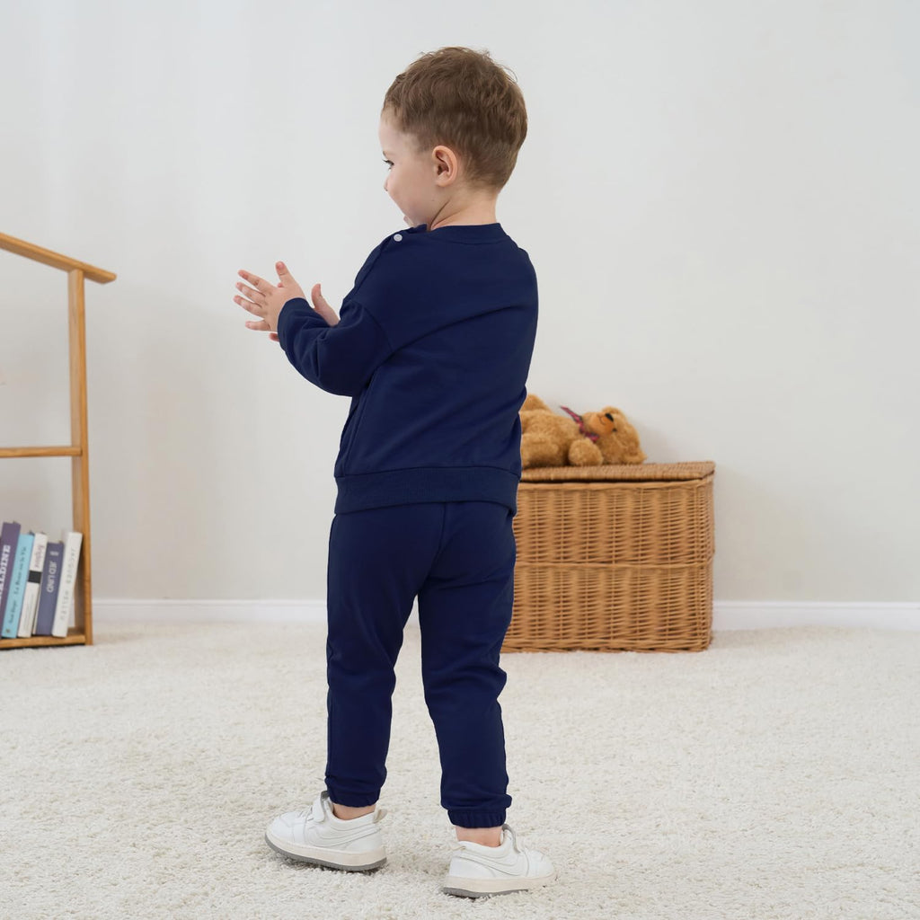Baby Boy Clothes Outfits Infant Fall Winter Spring Cotton Long Sleeve Shirt Sweatshirt Pullover Top and Pants Set
