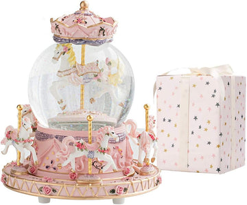 Snow Globe Carousel Music Box Christmas Birthday Xmas Gifts for Girls Women