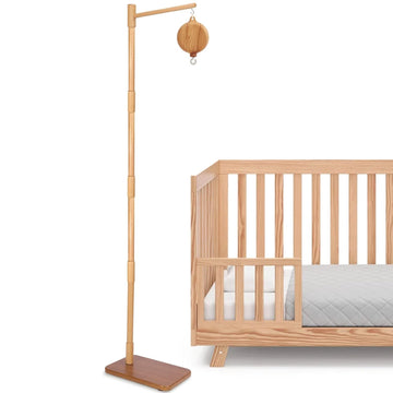 Floor-Standing Crib Mobile Arm with Music Box - 65 Inch Mobile Arm for Crib - 100% Beech Wood - Crib Mobile Motor