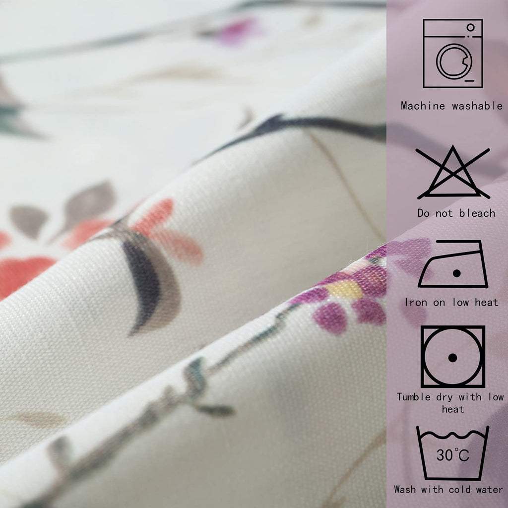 Window Valances for Laundry Bedroom Living Room, Birds Vines Printed Small Curtains Rod Pocket Vintage Semi-Blackout