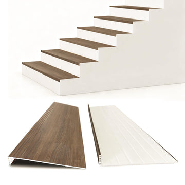 Non Slip Stair Treads for Stair Remodel, 4 Pieces 47x11.8 inch Wood Plastic Composite Stair Treads Decor with 2 inch