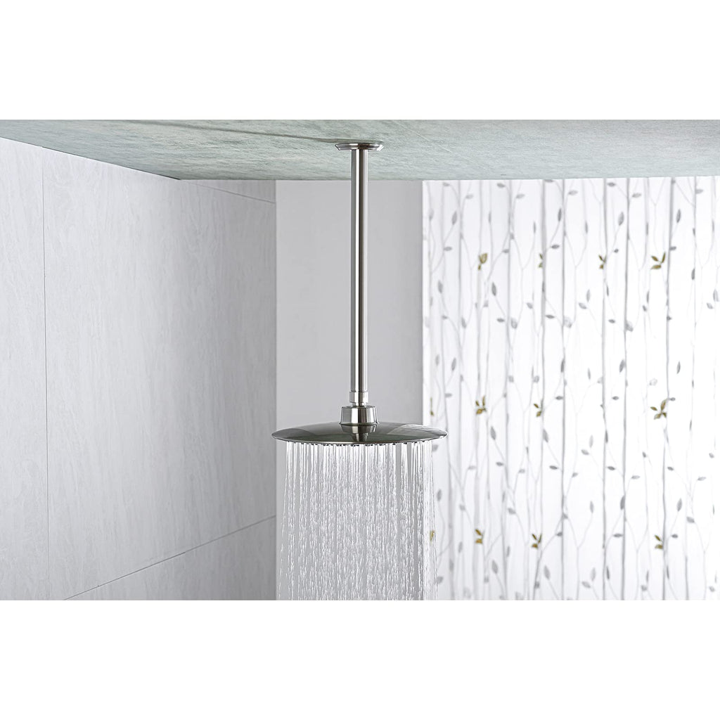 12 Inch Brushed Nickel Ceiling Mount Shower Arm for Rain Shower Head