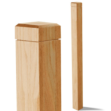 3 1/2" x 48" Solid Red Oak Stair Newel Post with Single Groove