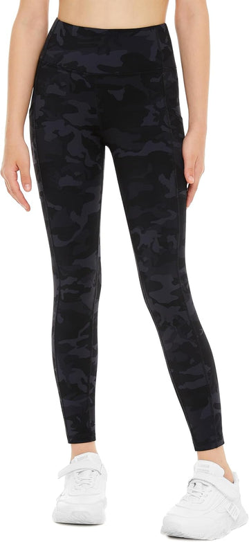 Girls Workout Leggings High Waist Kid Dance Yoga Tight Pants