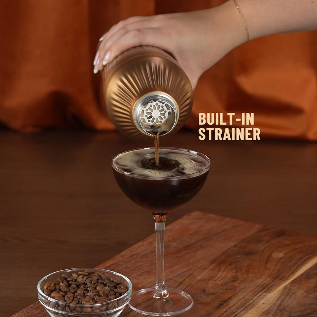 Diamond Edition Hybrid Cocktail Shaker Set, Brushed Copper, 28 oz - Set of 28