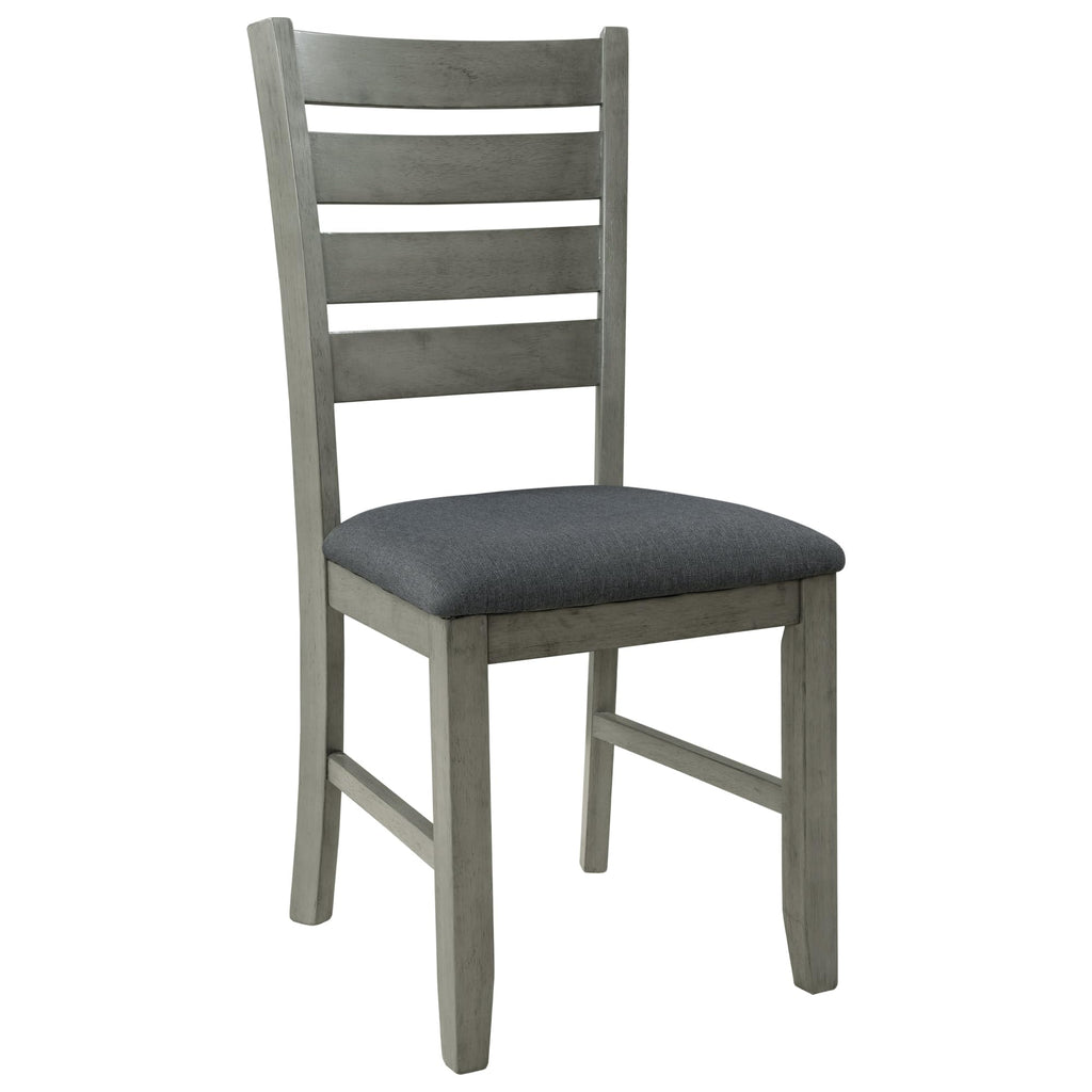 Wooden Kitchen Table and Chairs Set with Bench for 6 Persons Farmhouse 6 Piece Dining Room Table Set, Darkk Gray