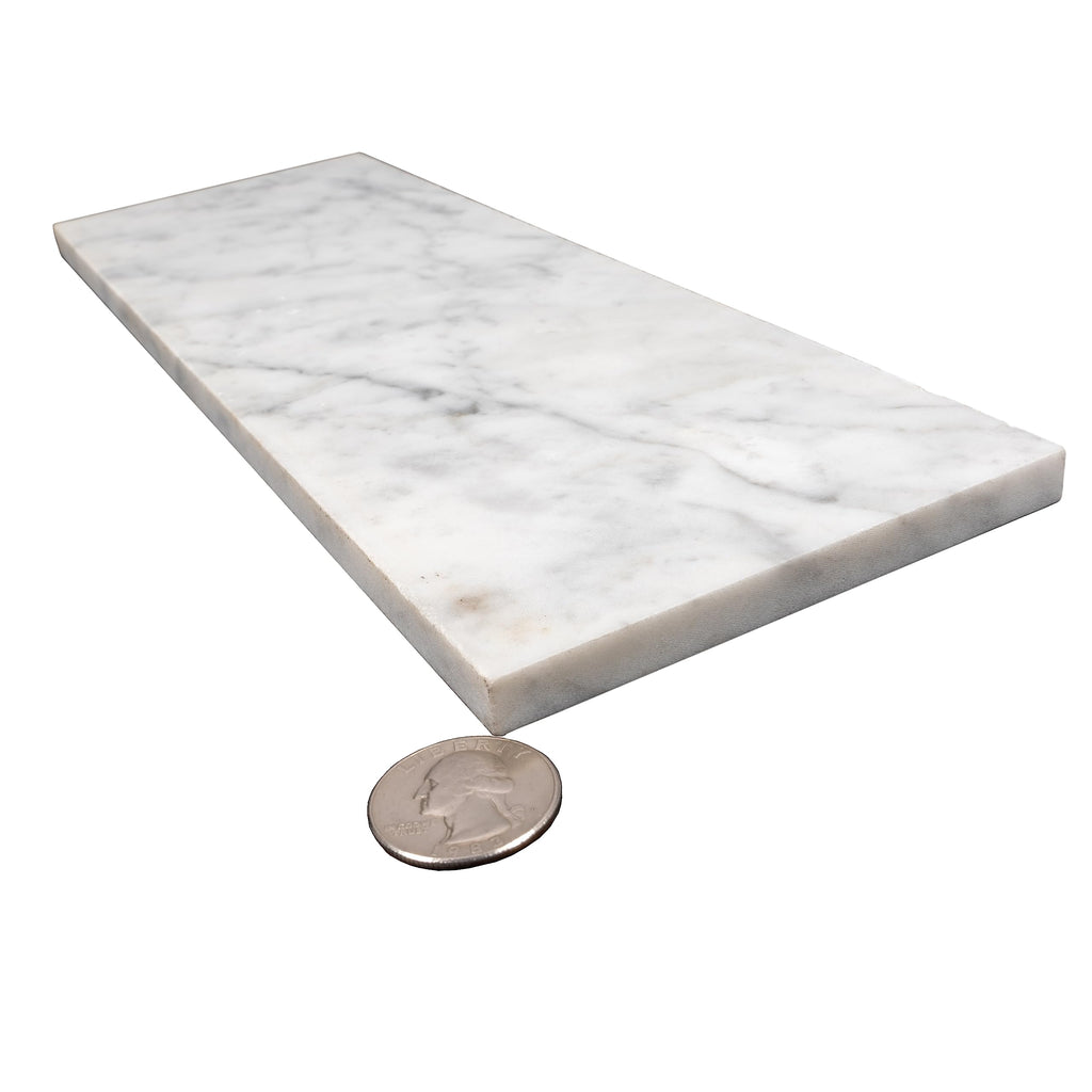 Subway Carrara Marble Tile Gray and White 4x12 Honed 5 sq ft/case 15-Pack