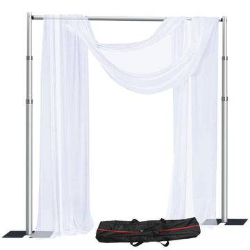 10x 10ft Pipe and Drap Backdrop Stand Kit, Heavy Duty Adjustable Frame Backdrop Stand for Event, Birthday Party
