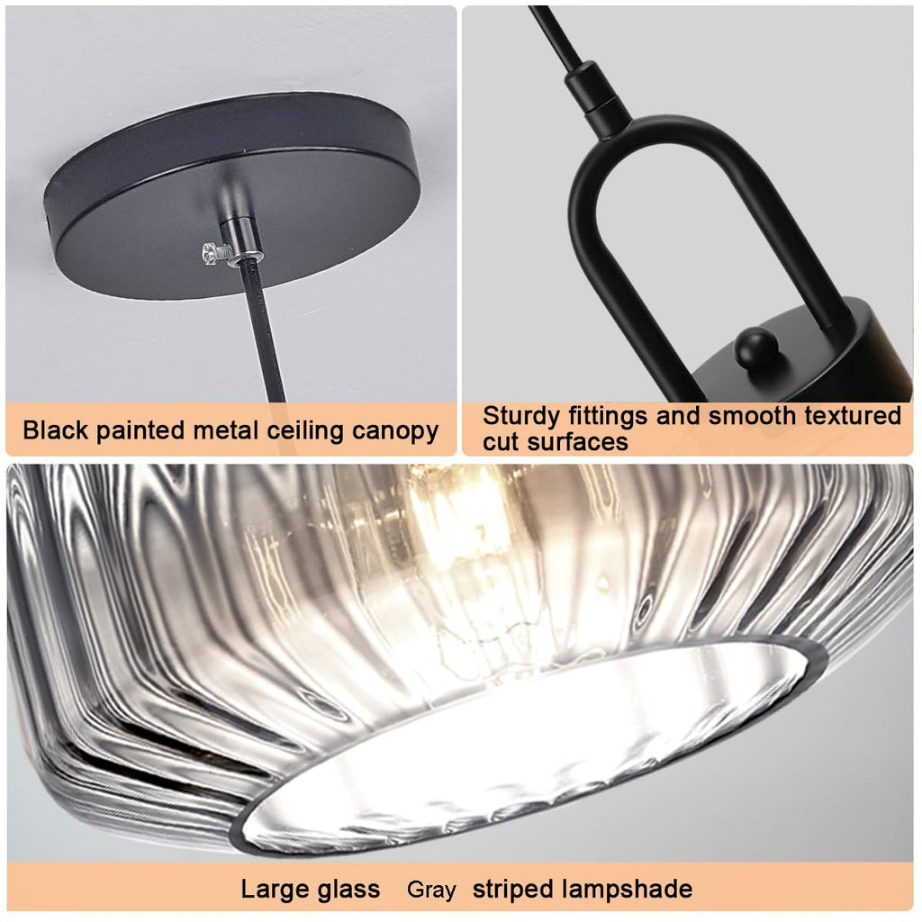 Blown Glass Pendant Lights Kitchen Mid Century Vintage Pendant Light Gray Lantern Globe Shade Modern Ceiling Hanging