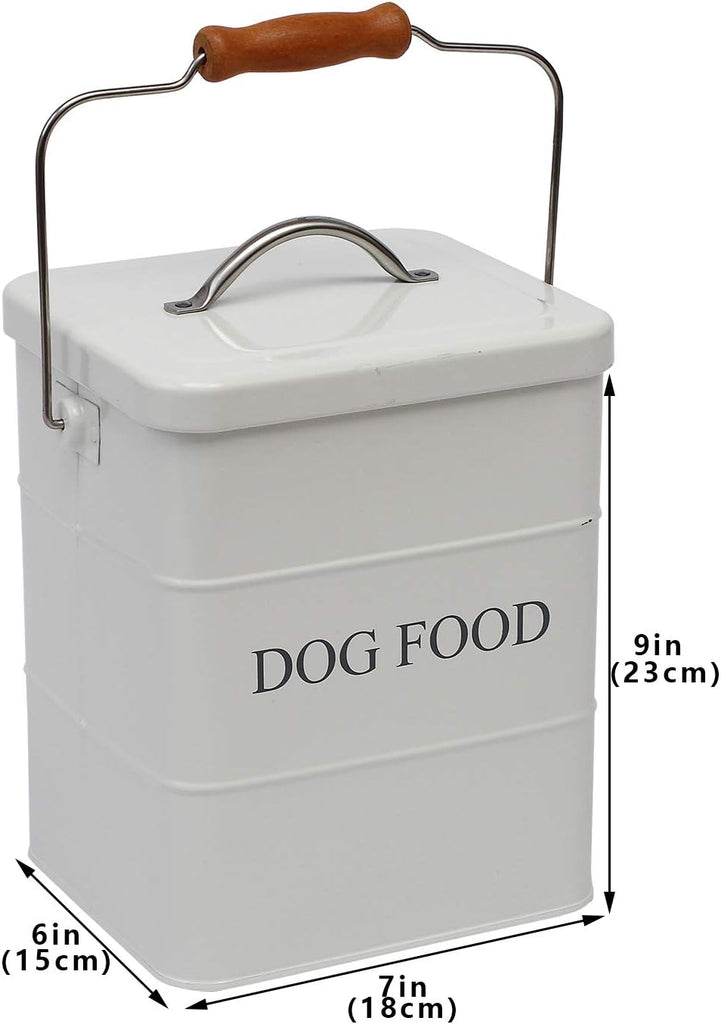 Dog Food Treat Storage Container with lid scoop included - Perfect Farmhouse Dog Food Bin Countertop, Shelf