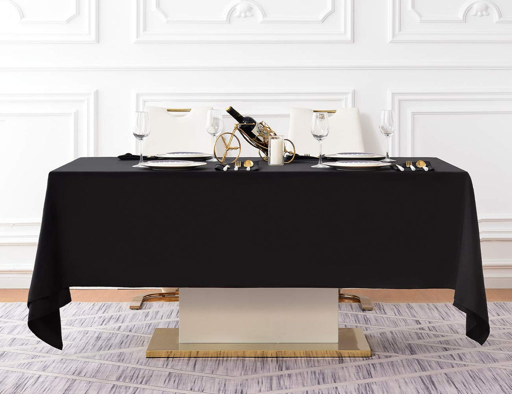 60x120 Inch Black Tablecloth for 6 Foot Rectangle Tables