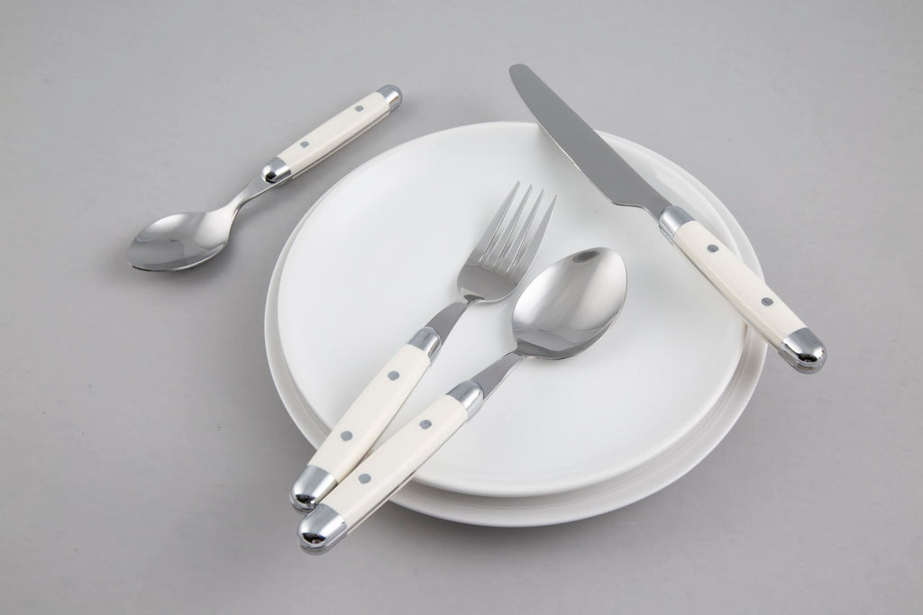 Flatware Jubilee White Silverware Set for 4, White (16-Piece)