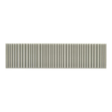 Olive Green Ribbed Glossy Ceramic Wall Tile 2x8 Inch - Fluted Textured Decorative Tile Backsplash, Bathroom Wall