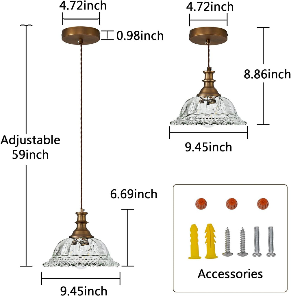 Glass Pendant Lights Modern Pendant Lighting Fixtures Hanging Lamp Brushed Finish Hanging Light Fixture for Kitchen