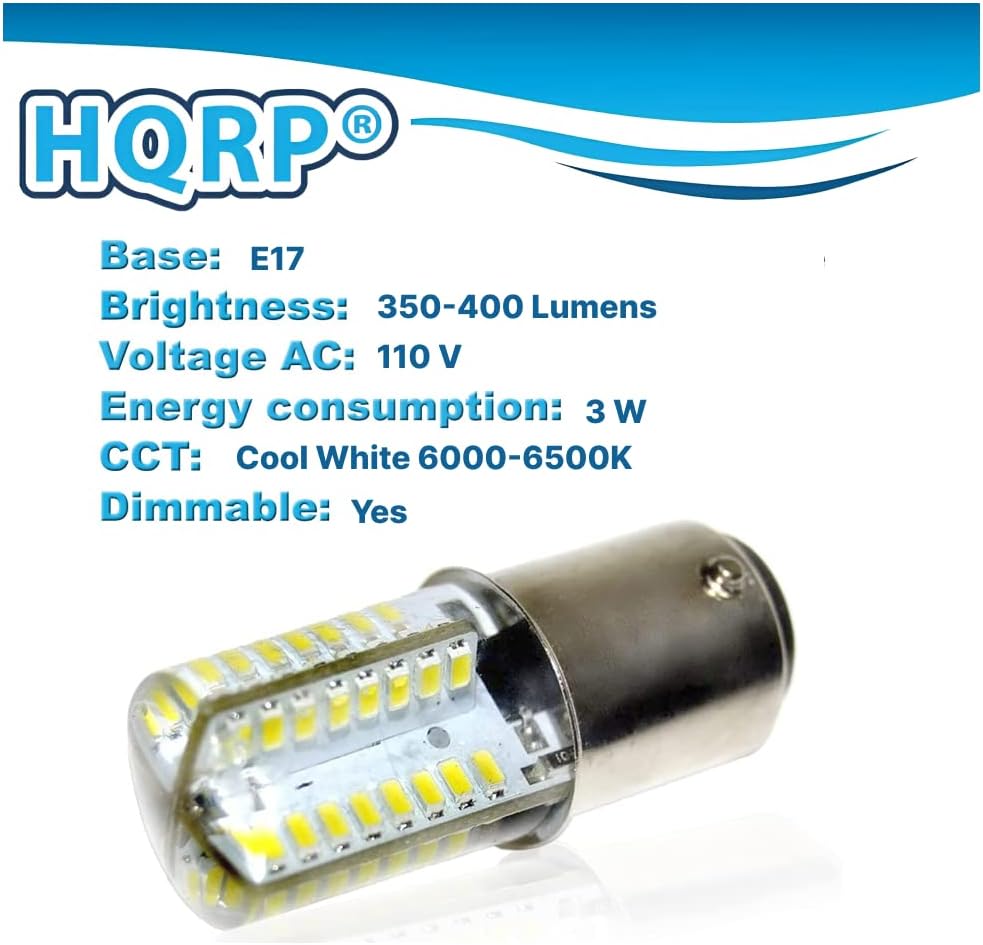110V E17 Base Silicone Crystal Dimmable LED Bulbs Cool White Compatible with LG 6912W1Z004B Microwave Light