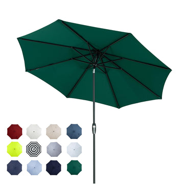 11ft Patio Market Outdoor Table Umbrella with Auto Tilt and Crank, Large Sun Umbrella with Sturdy Pole&Fade resistant