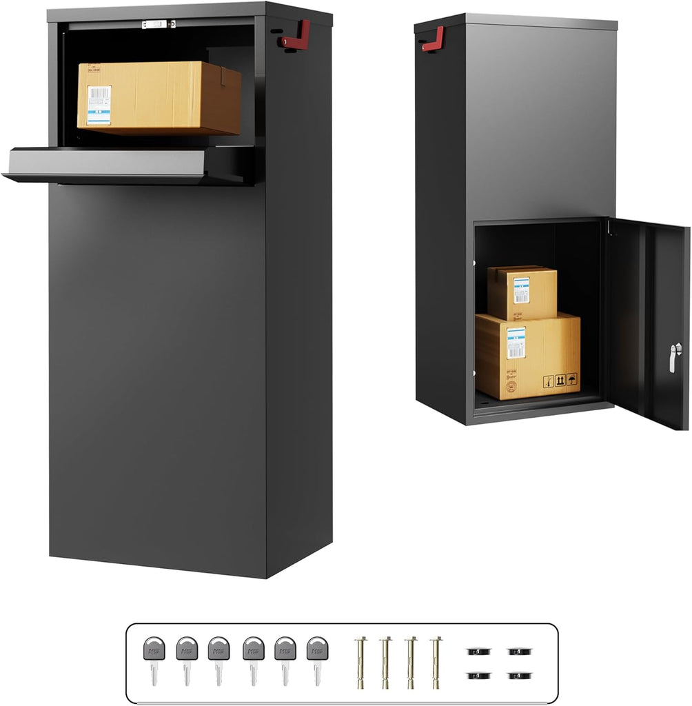 Parcel Drop Boxes 15.24" x 11.42" x 35.47" Cold-Rolled Sheet Package Delivery Boxes