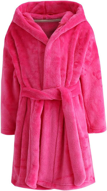 Boys Girls Robe Kids Flannel Hooded Bathrobe Sleepwear Pajamas Toddler Soft Plush Robes for Girls