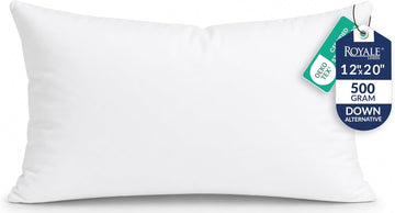 12 x 20 Pillow Insert - Down Alternative Throw Pillows Insert - Rectangle Pillow Pack of 1 White - Bed & Couch