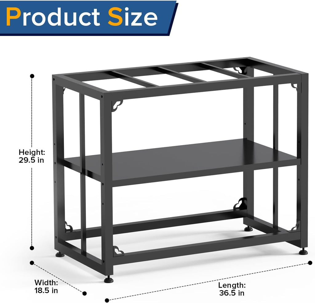 Fish Tank Stand 40 Gallon, Metal Aquarium Stand 36.5" L x 18.5" W*29.5"H, Double-Layer Storage Design, Suitable Use