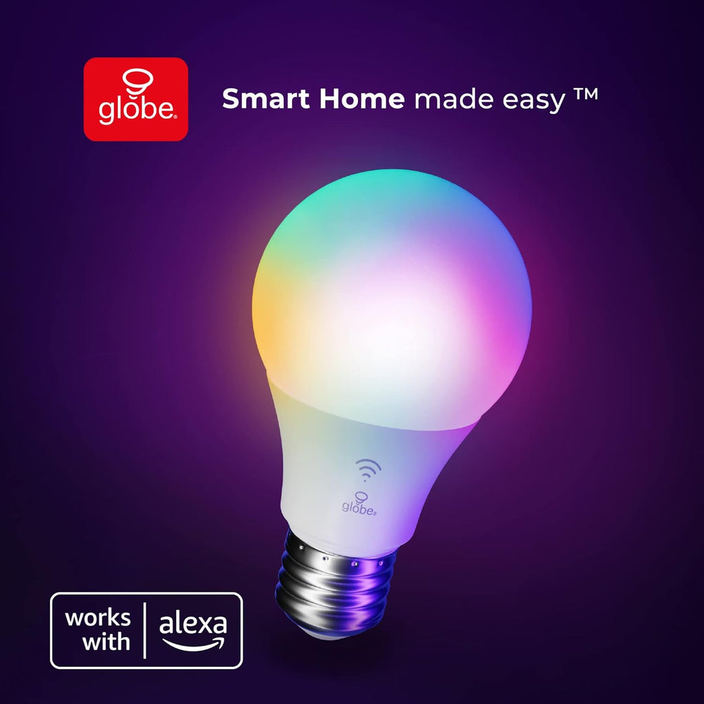 Color-Changing A19 LED Smart Light Bulb, 2.4 GHz Wi-Fi, 60W Equivalent 800LM, Works with Alexa Only, 1-Pack