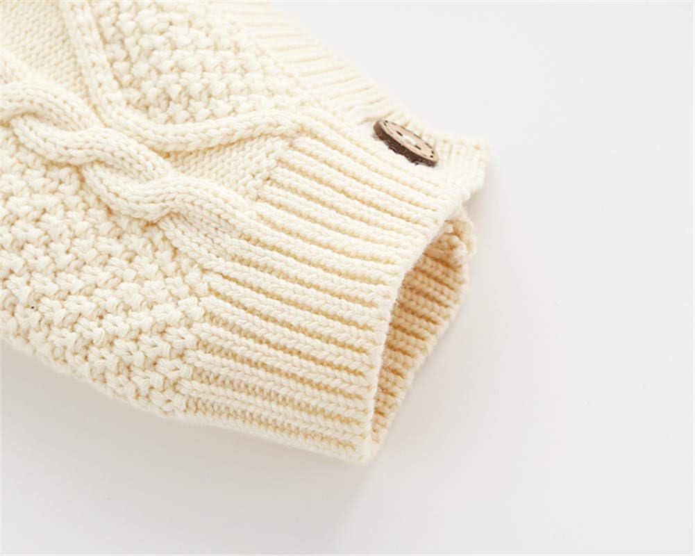 Infant Baby Boys Cable Knit Sweater Romper Long Sleeve Little Outfits White Beige Baby One Piece Clothing
