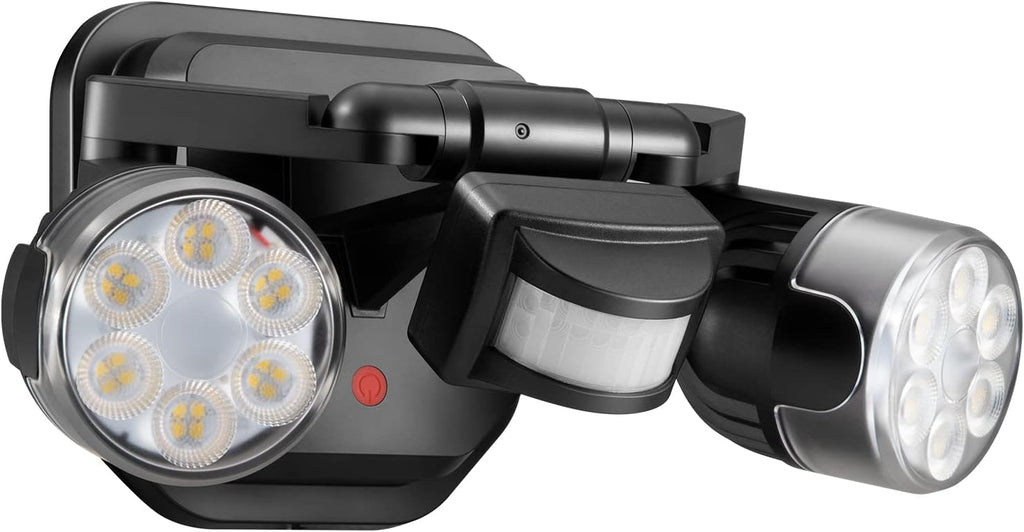 Motion Sensor Outdoor Security Light, Adjustable Dual-Head LED Flood Light, 3 Modes(Motion/Manual/Dusk to Dawn), 150W