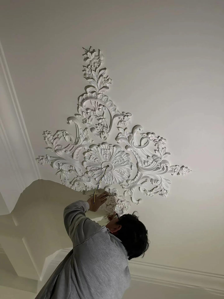 Pieced Pattern Ceiling Medallion Ceiling Medallions for Light Fixtures Split Ceiling Medallion White Ceiling Fan