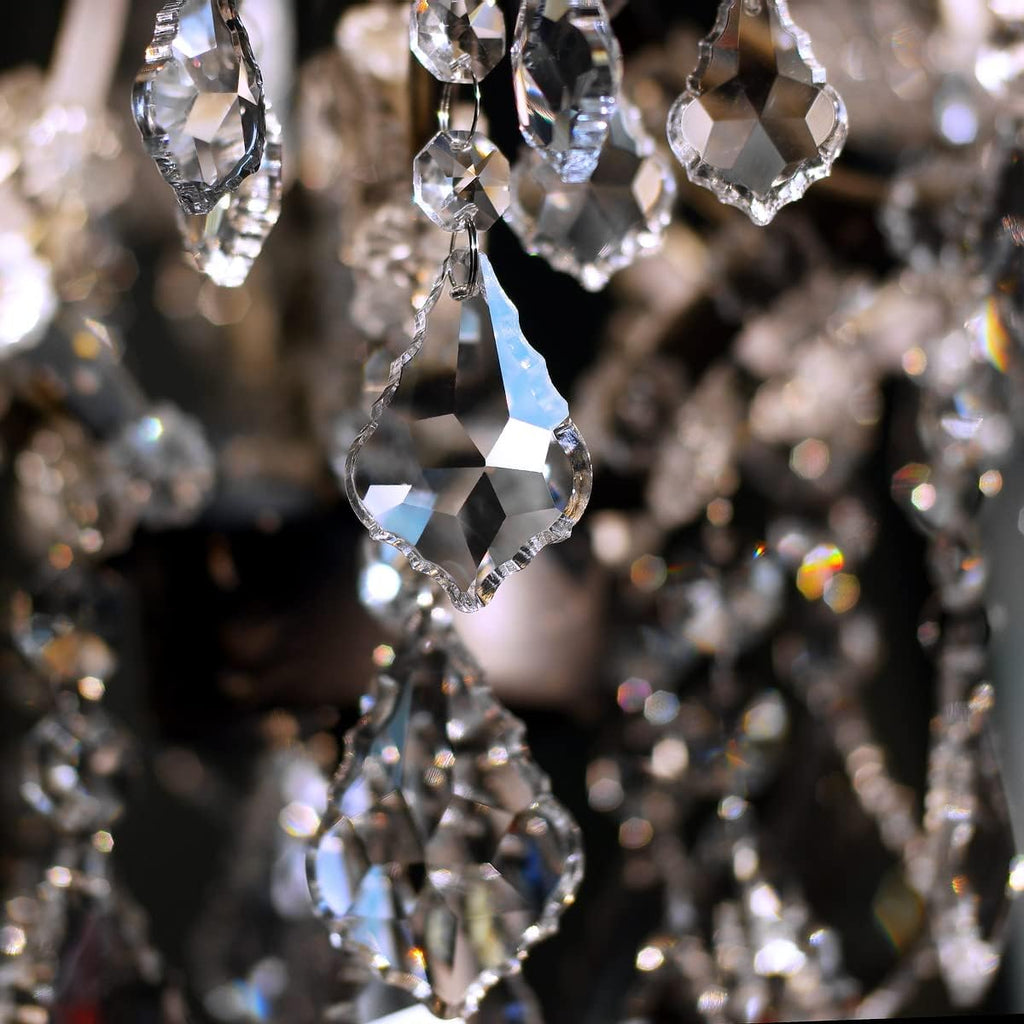 12pcs Glass Crystal Chandelier Prisms Beads Replacement - Hanging Crystals Suncatcher for Chandeliers Decoration