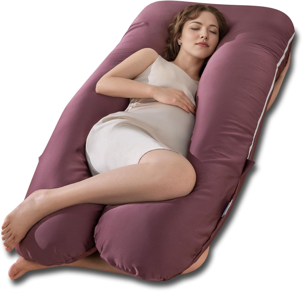 Pregnancy Pillow, U Shaped Full Body Pillows for Sleeping Support, 55 Inch Maternity Pillow for Pregnant Women with