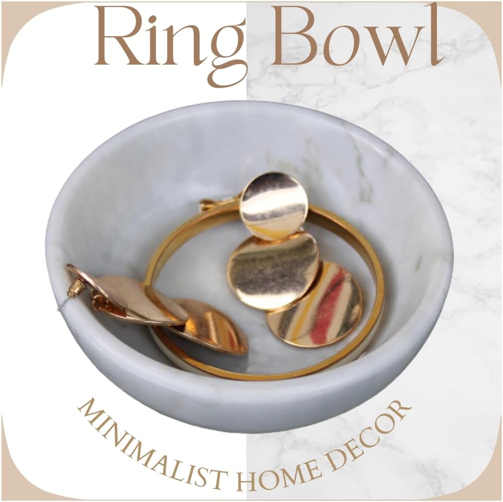 Jewelry Tray - Real Marble Jewelry Dish - Ring Holder - Decorative Key Bowl - Home Decor Wedding Gift